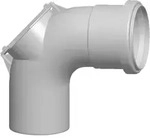 Wolf Revisionsbogen 87&deg;, DN80, L&auml;nge 250mm, aus Polypropylen bis 120&deg;C