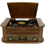 Soundmaster Kompakt-Anlage NR565DAB im Holzkoffer, mit Kassetten- & Plattenspiel...