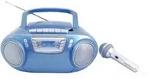 Soundmaster SCD5800BL tragbares CD-Kassetten-Radio mit Mikrofon, USB, MP3-Wiede...
