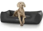 Knuffelwuff orthop&auml;disches Hundebett Madison aus Kunstleder schwarz (Gr&ouml;&szlig;e: XL)
