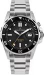 Herrenuhr Diver Hybromatic Lupenglas steel black
