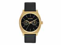 The Time Teller Deluxe Leather Gold / Black Sunray