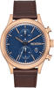 The Station Chrono Leather Rose Gold / Slate / Dark Brown