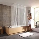 Kleine Wolke Eckduschrollo-Komplettset f&uuml;r Badewanne Wei&szlig; 138 x 240 cm und 62 x 240
