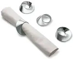 Philippi Design Serviettenringe SWIRL 4er Set - Geschenkbox - silber