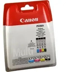 4 Canon Tinten 0332C006 CLI-571XL Multipack KCMY + Papier