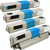 Ampertec 4 Kompatible Toner XL ersetzt Oki 44973508+9722-24 Multipack KCMY