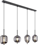Globo Lighting 153454, Globo Lighting Blacky Pendelleuchte 4x40 W schwarz-verraucht