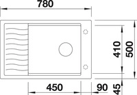Blanco 524844, Blanco Elon XL 6 S Granitsp&uuml;le 78x50 cm anthrazit 524844