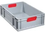 ALLIT EuroBox 617,600x400x170mm Griffe geschliffen,grau/rot