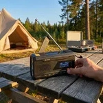 DAB+/FM Solar Kurbelradio mit SOS-Funktion & Warnmeldungen: 2000mAh Powerbank,