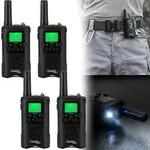 4er-Set Profi Akku-PMR-Funkger&auml;t, G&uuml;rtelclip & Taschenlampe, Walkie Talkie...