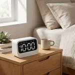 Digitaler Wecker mit Bluetooth 5.3 Lautsprecher, Doppelalarm und dimmbarem LCD