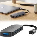 Premium USB-C Hub auf 4x USB-A 3.2 Gen 1 Adapter, schnelle 5 Gbit/s Superspeed