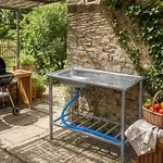Edelstahl Sp&uuml;ltisch f&uuml;r die Outdoork&uuml;che - DIN 430 Edelstahl 18/10 Ausgussbecken