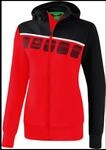 Erima 5-C mit Kapuze Damen Kapuzensweater, rot, Gr. 44