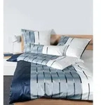 Janine Bettw&auml;sche MILANO Mako-Satin 45026 nachtschattenblau perlblau 135x200 cm +