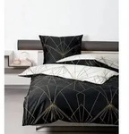 Janine Bettw&auml;sche J. D. Mako-Satin 87054 bronzebraun schwarz 240x220 cm + 2x80x80 cm