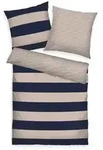 Tom Tailor Renforc&eacute; Bettw&auml;sche Querstreifen MIG Dark Navy & Sunny Sand 155x220 cm +