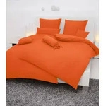 Janine Bettw&auml;sche PIANO Mako-Soft-Seersucker 0125 orange 240x220 cm + 2x80x80 cm