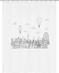 Kleine Wolke Duschvorhang Wonderland Schwarz Weiss 180x200cm