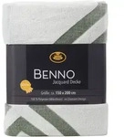 G&ouml;zze Jacquard Decke Benno im Diamant Design in Hoch-Tief-Optik salbei 150x200...