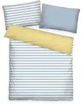 Tom Tailor Baby-Bettw&auml;sche Perkal Streifen & Paspel MIG Light Lemon & Sky Blue