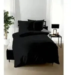 kaeppel Bettw&auml;sche Satin Uni schwarz 155x220 cm + 80x80 cm
