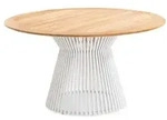 Niehoff Acore Gartentisch Ivory rund 140cm, Gestell Aluminium, Tischplatte Teak