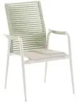 Niehoff Silla Hochlehner Kordel lichtgr&uuml;n, Gestell Aluminium ivory, stapelbar