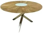 Zebra Oryx Tisch rund 135cm aus recyceltem Teakholz