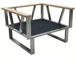 Zebra Belvedere Lounge Sessel Rahmen Edelstahl- ohne Polster 89,5 cm x 82,5 cm x 75
