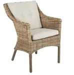 Brafab Lenora Dining-Sessel, Geflecht rustic, inkl. Sitzkissen