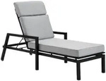 Brafab Belfort Gartenliege Aluminium schwarz, Bezug pearl-grey, rollbar