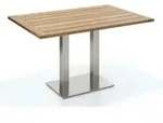 Niehoff Bistro Tisch rechteckig 140x95cm Teak recycelt, Gestell Edelstahl