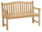 Zebra Yachtclub Pagodenbank 130cm aus Teakholz R&uuml;ckenlehne mit Bogen