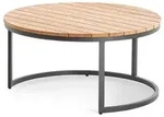 Niehoff Serra Lounge-Tisch rund 80x41cm, Teakholz, Gestell Aluminium anthrazit