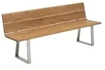 Niehoff Nova Massivholzbank 200cm, Gestell Edelstahl, massives Teak recyclet