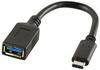 LOGILINK CU0098 - USB 3.0 Kabel, C Stecker auf USB 3.0 A Buchse, 0,15 m