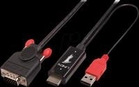 LINDY 41455 - VGA auf HDMI A Stecker, USB Strom, 1 m