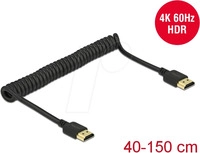 DELOCK 84967 - High Speed HDMI Spiralkabel 4K 60 Hz 0,40-1,5m