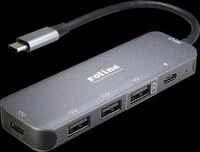 ROLINE 14025048 - USB 3.1, 4-Port Hub, 3xA, 1xC, USB-C-Kabel