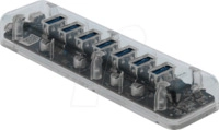 DELOCK 64088 - Externer USB 3.0 Hub mit 7 Ports transparent