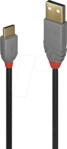 LINDY 36887 - USB 2.0 Kabel, A Stecker auf C Stecker, 2,0 m