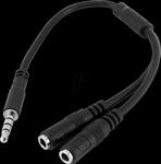 ST MUYHSMFF - Headset Kabel, 3,5 mm Klinkenstecker auf 2x Kupplung, 0,15 m