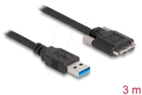 DELOCK 87801 - USB 5 Gb/s Kabel, A Stecker auf Micro-B Stecker, schraubbar, 3 m