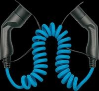 KM EVC02-050B - Typ 2 Kabel, f&uuml;r E-Fahrzeuge, 11 kW, 5,0 m, Spiralkabel