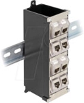 DELOCK 67039 - Keystone Halterung, 8 Port, neigbar, Hutschiene