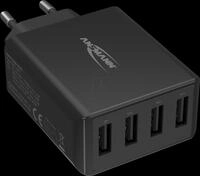 ANS 1001-0107 - USB-Ladeger&auml;t HC430, 30 W, 5 V, 3000 mA, 4-Port, schwarz