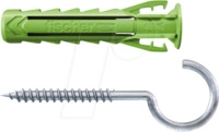 FD 567870 - D&uuml;bel + Rundhaken, SX Plus Green 6x30 RH N K, 4-teilig
